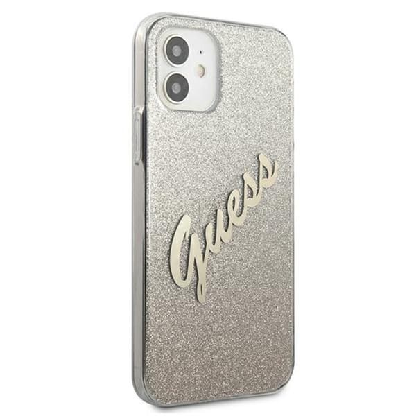 Guess Glitter Gradient Script - iPhone 12 mini cover (guld)
