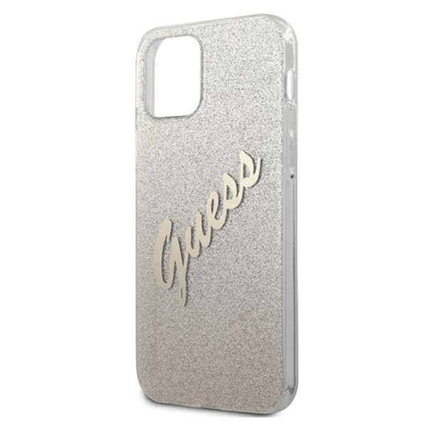 Guess Glitter Gradient Script - iPhone 12 mini cover (guld)