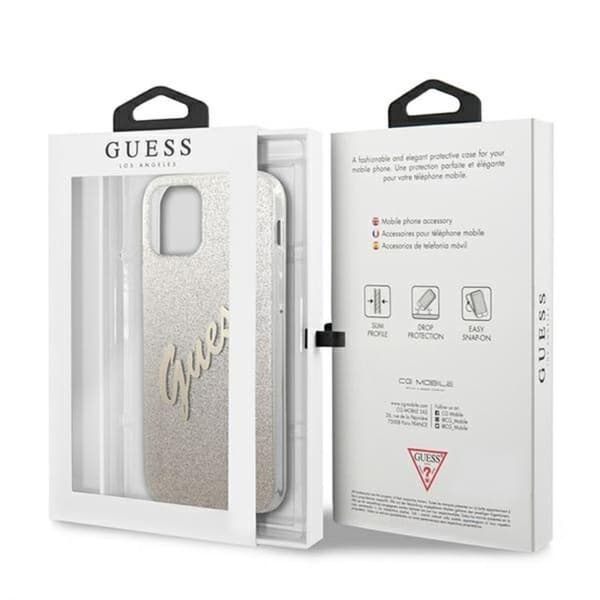 Guess Glitter Gradient Script - iPhone 12 mini cover (guld)