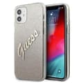Miniatyrbillede 1 af 8: Guess Glitter Gradient Script - iPhone 12 mini cover (guld)