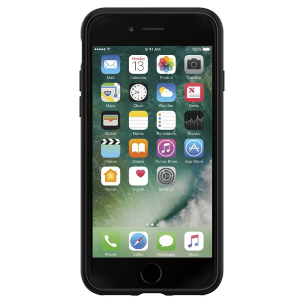 Spigen Liquid Air - Cover til iPhone SE 2022 / SE 2020 / 8 / 7 (sort)