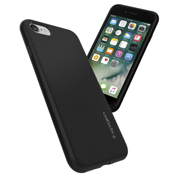 Spigen Liquid Air - Cover til iPhone SE 2022 / SE 2020 / 8 / 7 (sort)