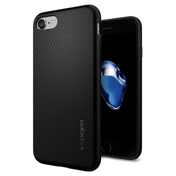 Spigen Liquid Air - Cover til iPhone SE 2022 / SE 2020 / 8 / 7 (sort)