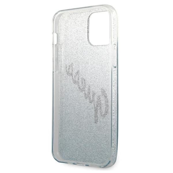 Guess Glitter Gradient Script - iPhone 12 / iPhone 12 Pro-fodral (blå)
