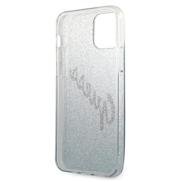 Guess Glitter Gradient Script - iPhone 12 minifodral (blått)
