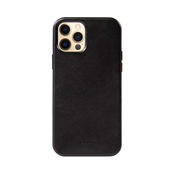 Crong Essential Cover Magnetic - iPhone 12 Pro Max MagSafe nahkakotelo (musta)