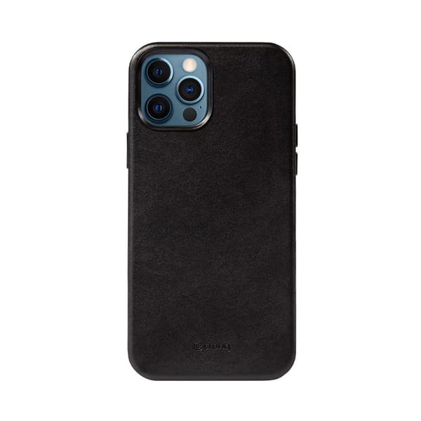 Crong Essential Cover Magnetic - iPhone 12 Pro Max MagSafe nahkakotelo (musta)