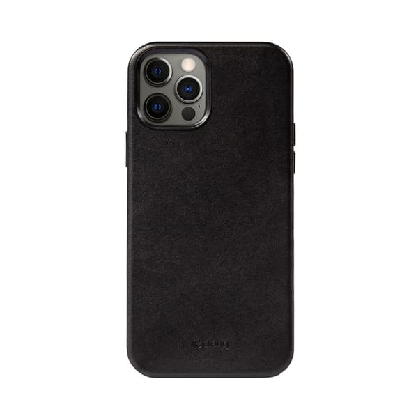 Crong Essential Cover Magnetic - iPhone 12 Pro Max MagSafe nahkakotelo (musta)