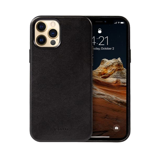 Crong Essential Cover Magnetic - iPhone 12 Pro Max MagSafe nahkakotelo (musta)