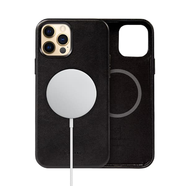 Crong Essential Cover Magnetic - iPhone 12 Pro Max MagSafe nahkakotelo (musta)