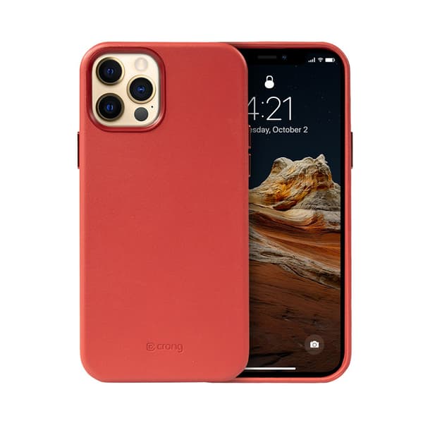 Crong Essential Cover Magnetic - iPhone 12 Pro Max MagSafe nahkakotelo (punainen)