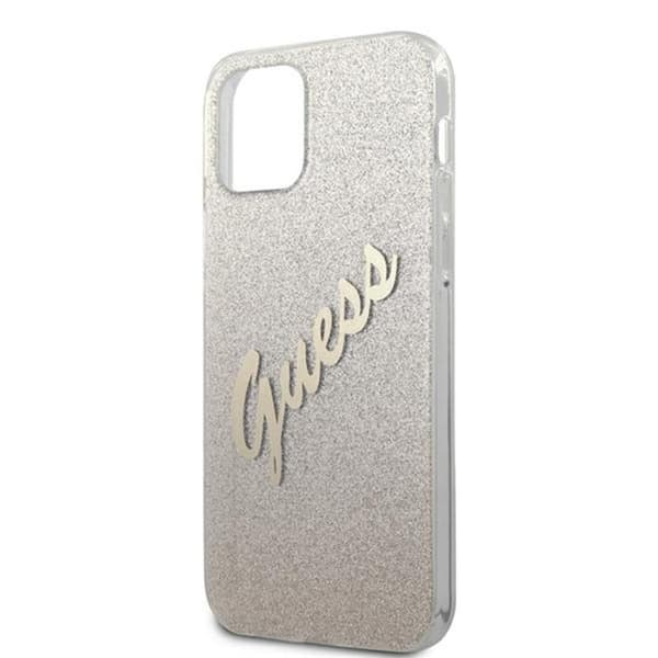 Guess Glitter Gradient Script - iPhone 12 / iPhone 12 Pro Fodral (guld)