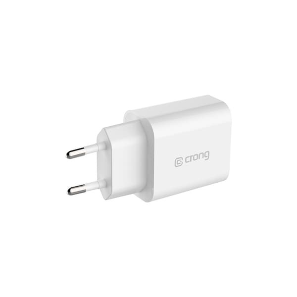 Crong USB-C rejseoplader – USB-C Power Delivery 20W vægoplader (hvid)