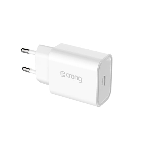 Crong USB-C rejseoplader – USB-C Power Delivery 20W vægoplader (hvid)