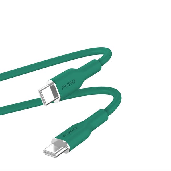 PURO ICON -pehmeä kaapeli – USB-C-USB-C-kaapeli 1,5 m (Jade)