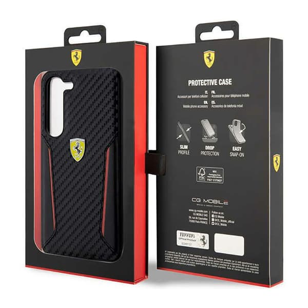 Ferrari Carbon Contrast Edges - Samsung Galaxy S23+ skal (svart)