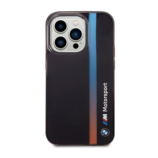BMW Tricolor Stripe - iPhone 14 Pro Max -kotelo (musta)