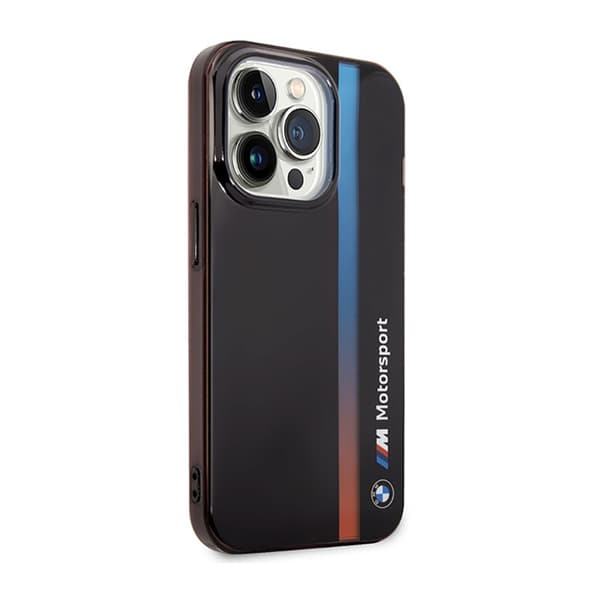 BMW Tricolor Stripe - iPhone 14 Pro Max -kotelo (musta)