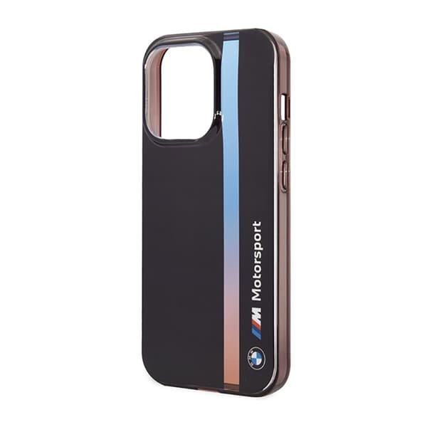 BMW Tricolor Stripe - iPhone 14 Pro Max -kotelo (musta)