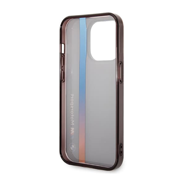 BMW Tricolor Stripe - iPhone 14 Pro Max -kotelo (musta)