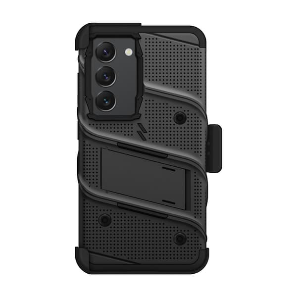 ZIZO BOLT Series - Pansret etui til Samsung Galaxy S23 med 9H glasskærm + holder med stativ (sort)