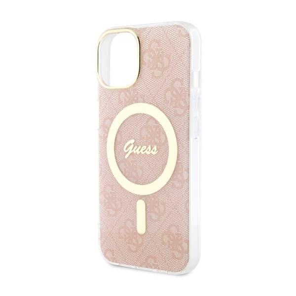 Guess 4G MagSafe - iPhone 14 Plus -kotelo (vaaleanpunainen)