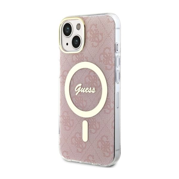 Guess 4G MagSafe - iPhone 14 Plus -kotelo (vaaleanpunainen)