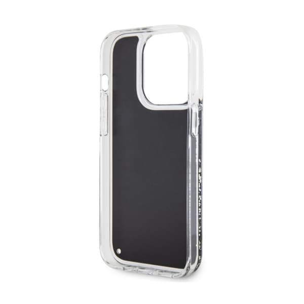 Guess Liquid Glitter Marble - iPhone 14 Pro etui (sort)