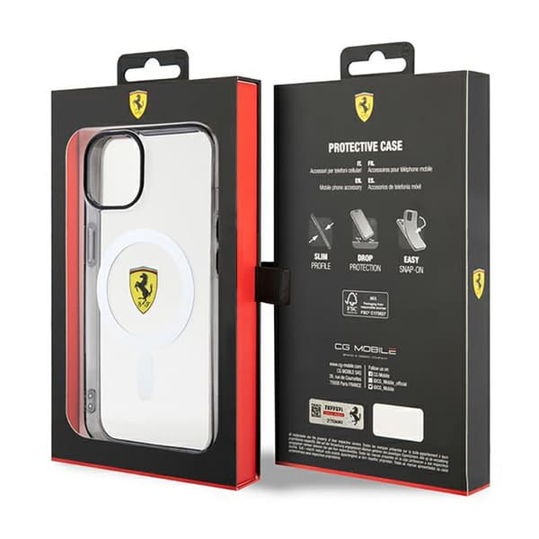 Ferrari Outline Magsafe - iPhone 14 Plus etui (gennemsigtig)