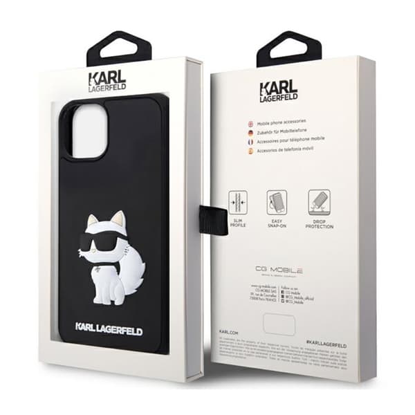 Karl Lagerfeld 3D gummi NFT Choupette - iPhone 14 fodral (svart)
