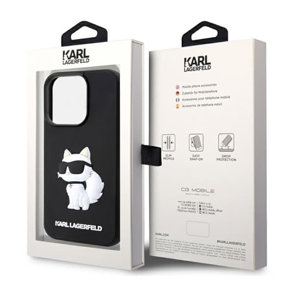 Karl Lagerfeld 3D Rubber NFT Choupette - iPhone 14 Pro Max -kotelo (musta)
