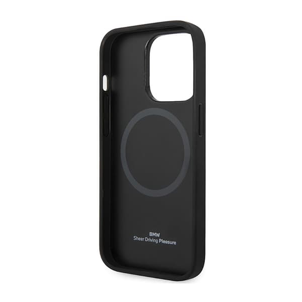 BMW Læder Diamond Pattern MagSafe - iPhone 14 Pro Cover (Burgunder)