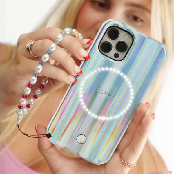 Case-Mate universaali helmillä varustettu puhelinrannekoru - helmillä varustettu puhelinranne (Jelly Bean Pearl)