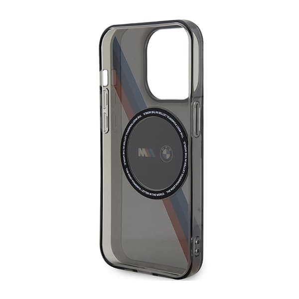 BMW Tricolor Stripes MagSafe - iPhone 14 Pro Max-fodral (grå)