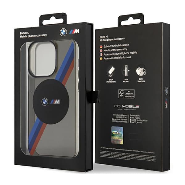 BMW Tricolor Stripes MagSafe - iPhone 14 Pro Max-fodral (grå)
