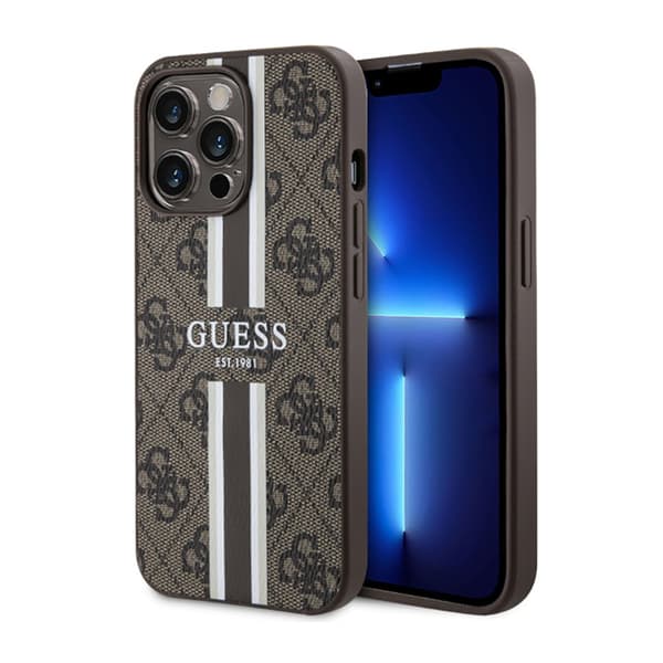 Guess 4G Printed Stripes MagSafe - iPhone 13 Pro-cover (brun)