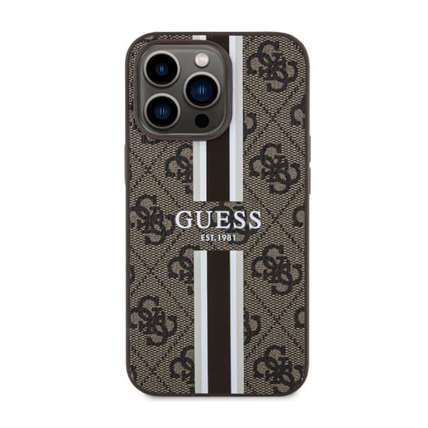 Guess 4G Printed Stripes MagSafe - iPhone 13 Pro Max etui (brun)