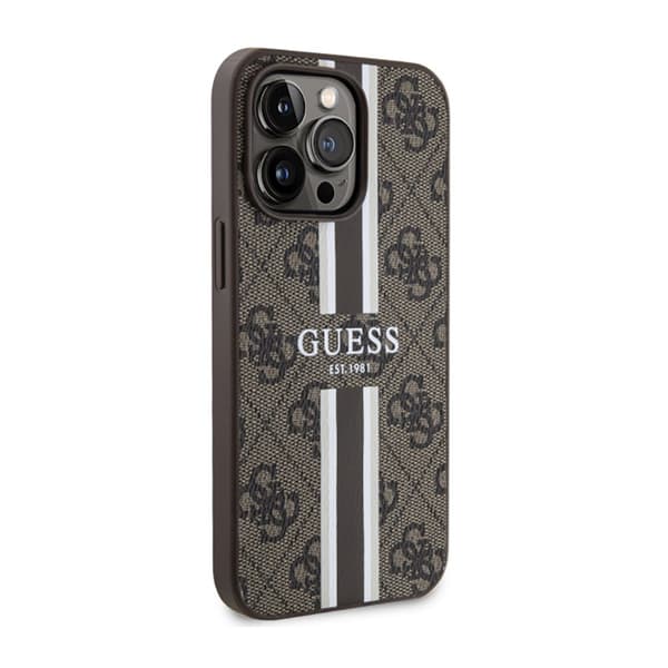 Guess 4G Printed Stripes MagSafe - iPhone 13 Pro Max etui (brun)