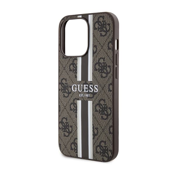 Guess 4G Printed Stripes MagSafe - iPhone 13 Pro Max etui (brun)