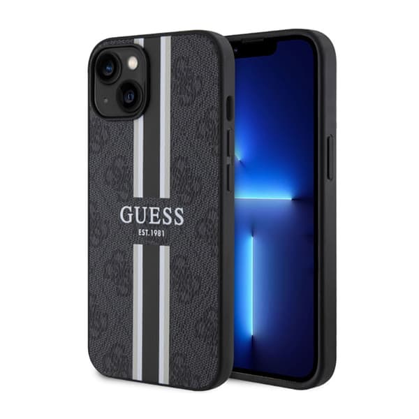 Guess 4G Printed Stripes MagSafe - iPhone 14 Plus etui (sort)
