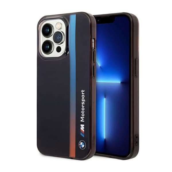 BMW Tricolor Stripe - iPhone 14 Pro etui (sort)