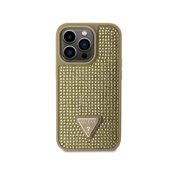 Guess Rhinestone Triangle - iPhone 14 Pro etui (guld)