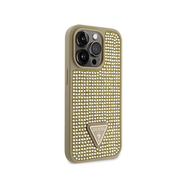 Guess Rhinestone Triangle - iPhone 14 Pro etui (guld)