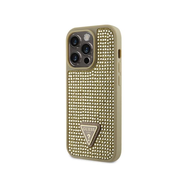 Guess Rhinestone Triangle - iPhone 14 Pro etui (guld)