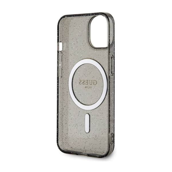Guess Glitter Gold MagSafe - iPhone 14 Plus etui (sort)