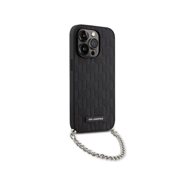 Karl Lagerfeld Saffiano Monogram Chain - iPhone 14 Pro Max -kotelo (musta)