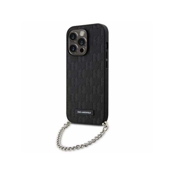 Karl Lagerfeld Saffiano Monogram Chain - iPhone 14 Pro Max -kotelo (musta)