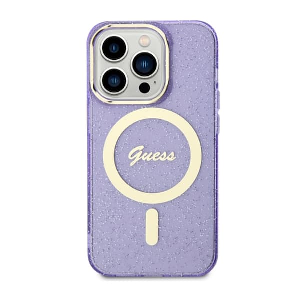 Guess Glitter Gold MagSafe - iPhone 14 Pro-cover (lilla)