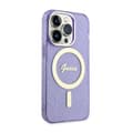 Miniatyrbillede 4 af 8: Guess Glitter Gold MagSafe - iPhone 14 Pro-cover (lilla)