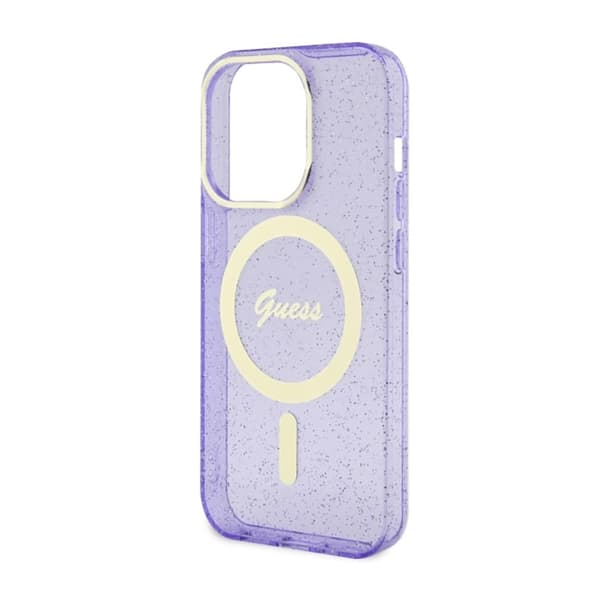 Guess Glitter Gold MagSafe - iPhone 14 Pro-cover (lilla)